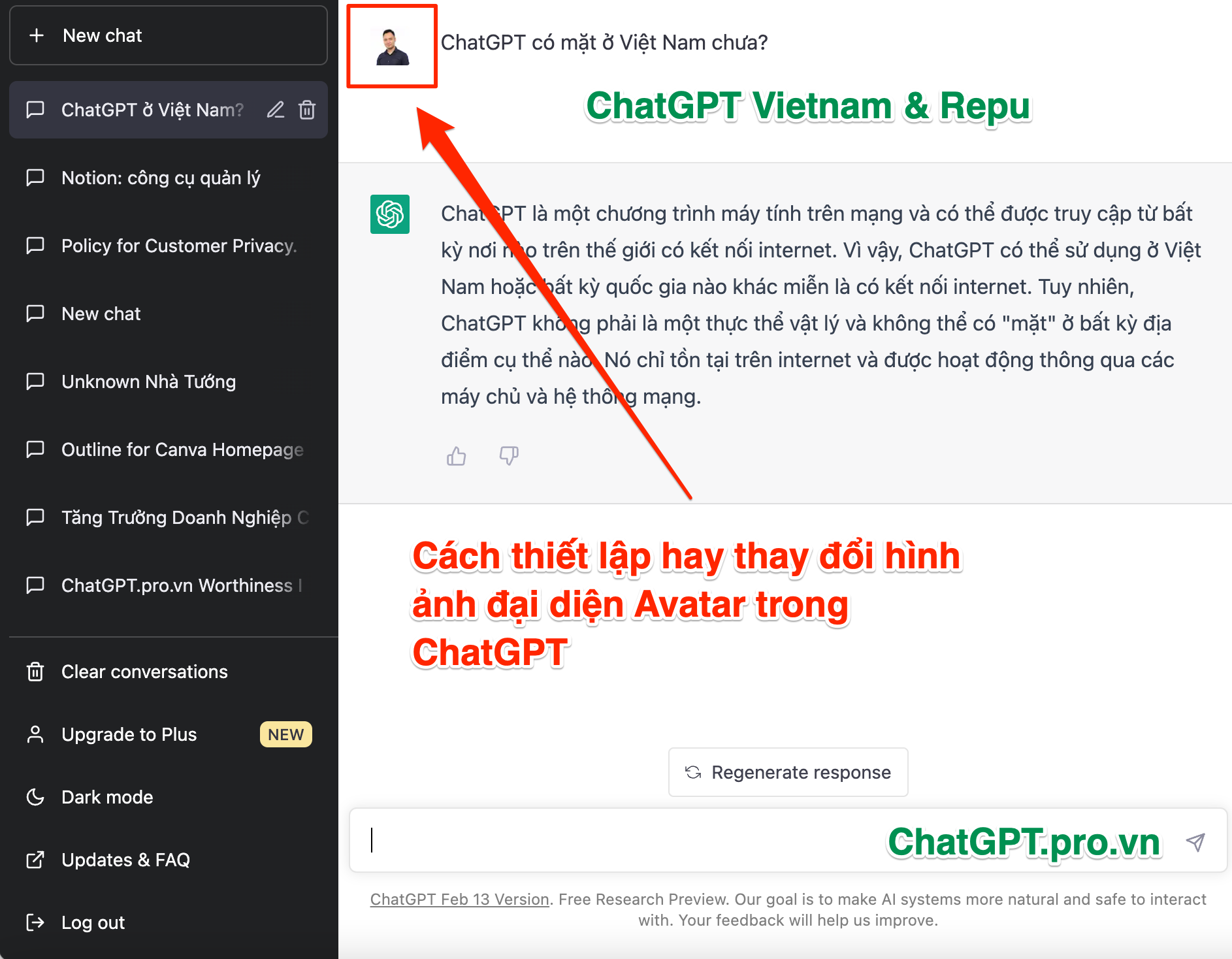 Hướng dẫn cách đổi hình đại diện Avatar trong tài khoản ChatGPT